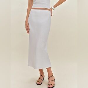 Reformation White Midi Skirt